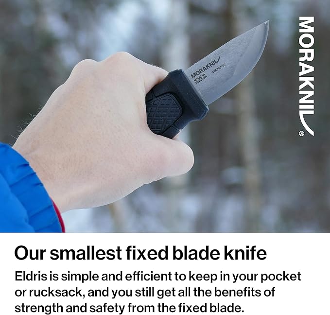 Morakniv Eldris Fixed-Blade Pocket-Sized Knife with Sandvik Stainless Steel Blade and Plastic Sheath 2.2-Inch.