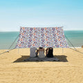ALAZA Colorful Paisley Flower Beach Tent Sun Shelter UPF50+ Protection Beach Shade Canopy w/ 4 Sandbags for Outdoor Camping Fishing Backyard Fun Picnic 10x9 ft