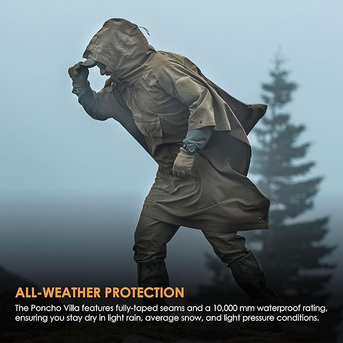 HAZARD 4 PonchoVilla Tactical Poncho Waterproof Breathable Military Rain Gear Softshell Heavy Duty &amp Packable