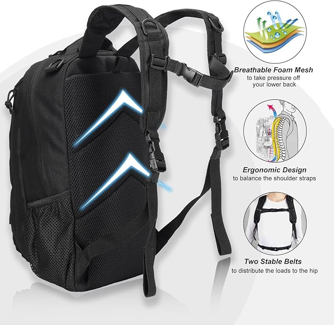 BAIXINGBAGS 20L Mini Small tactical backpack for men MOLLE System Daypack black gym hunting backpack Comfortable for Hiking Camping