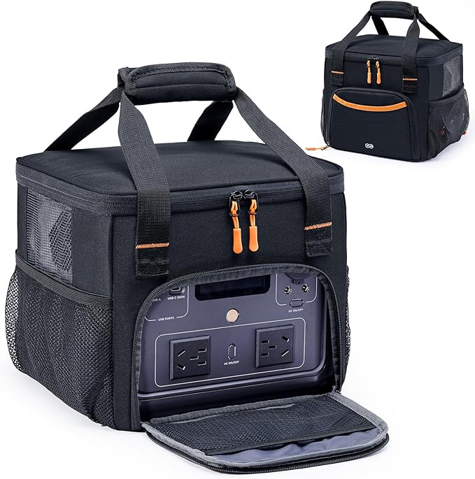 Heavy-Duty Portable Power Station Storage Bag Compatible with Ecoflow RIVER 2 Max and RIVER 2 Pro Solar Power Station Carrying Case for Outdoor Camping Essentials Case Only