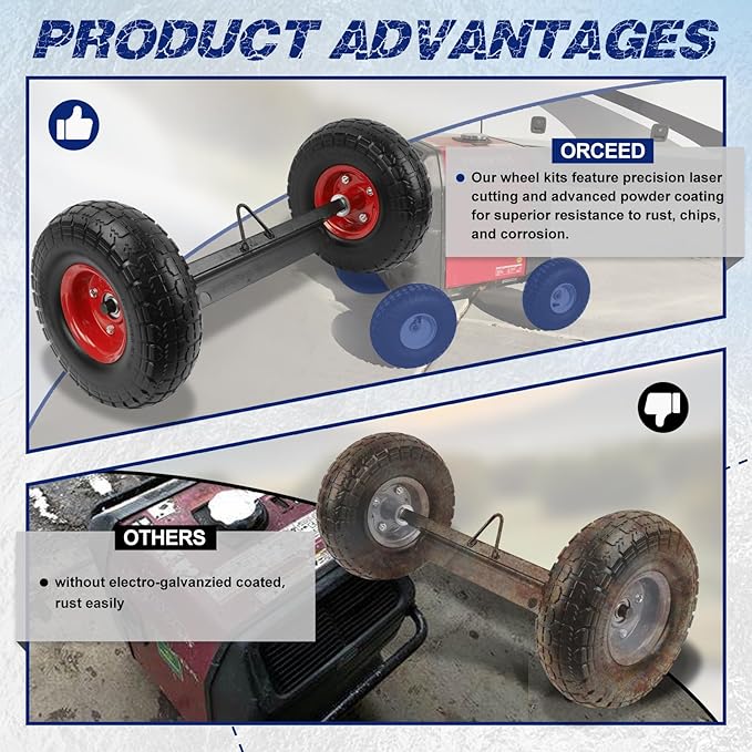 Red All Terrain Wheel Kit Fit For Honda EU3000is Generator Solid Tires OE 06423-ZS9-020AH 06423ZS9020AH