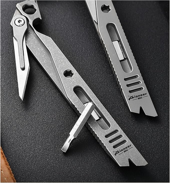 EDC Multitool Pry Bar with Utility knife Bottle Opener EDC Pocket Tool Gifts for Men (lightning streak)