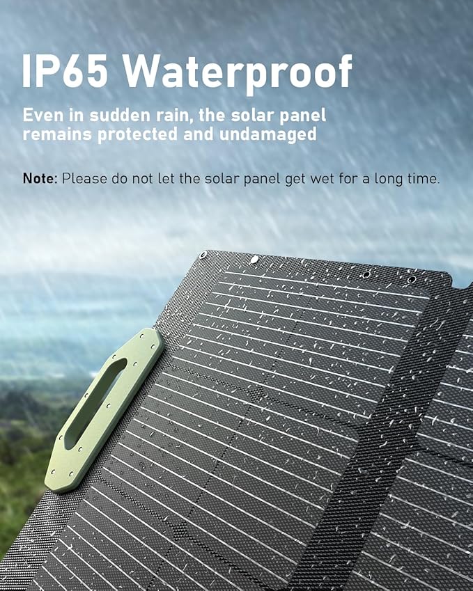 EASYLONGER 110W Foldable Solar Panel ESP110 Portable Solar Charger for CPAP Battery ES960 ES720 ES400 AIR Power Station Camping Fishing Outdoor RV and Blackouts