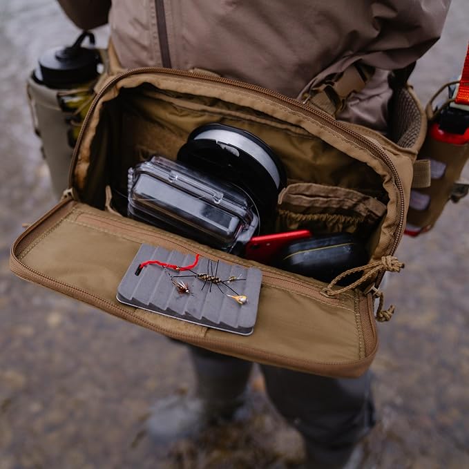 FHF Gear Lumbar Pack – MOLLE-Compatible Hip Belt Storage Pouch for Hunting Tactical &amp Fishing Gear with Zippered Pockets