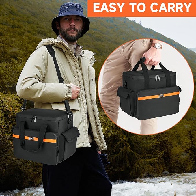 LEFOR·Z Carrying Case Compatible with Jackery Explorer 1000 v2/ECOFLOW River 2/River 2 Max 500/River 2 Pro/BLUETTI Elite 100 V2Portable Power Station Travel Bag for Charging Cable and Accessories