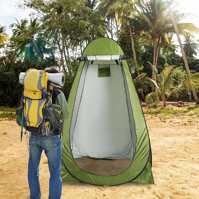 NUOBESTY Portable Camping Shower Tent Pop Up Privacy Changing Tent Camp Toilet Lightweight Waterproof Shelter for Travel and Hiking