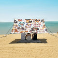 ALAZA Cute Rainbow Dogs Puppy Beach Tent Sun Shelter UPF50+ Protection Beach Shade Canopy w/ 4 Sandbags for Outdoor Camping Fishing Backyard Fun Picnic 10x9 ft