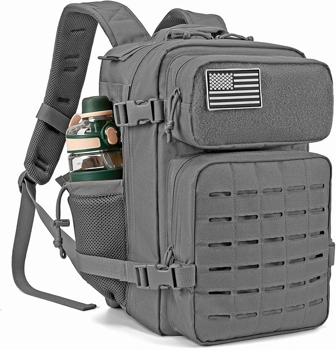 QT&ampQY 25L/45L Military Tactical Backpack For Men Molle Daypack 3 Day Bug Out Bag Hiking Rucksack With Bottle Holder