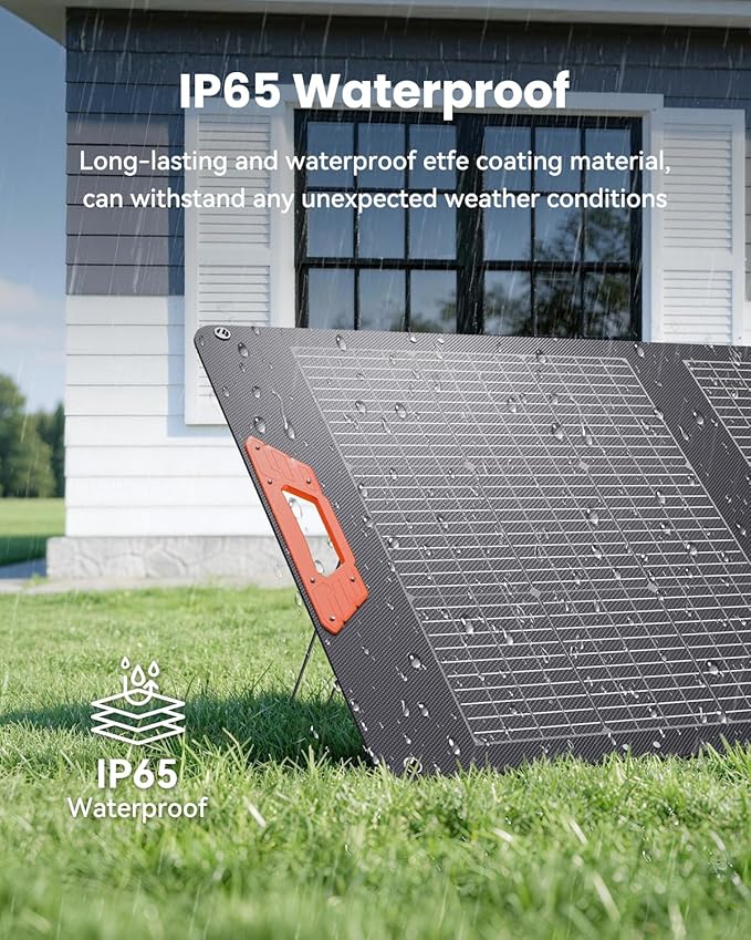 SOLUPUP 200W Portable Solar Panel – 24% High Efficiency Bifacial Solar Panel with MC4 Output IP65 Waterproof Foldable Solar Charger with Kickstand for Power Station RV Camping Off-Grid and Blackouts