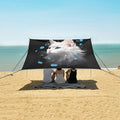 ALAZA White Cat Beach Tent Sun Shelter UPF50+ Protection Beach Shade Canopy w/ 4 Sandbags for Outdoor Camping Fishing Backyard Fun Picnic 10x9 ft