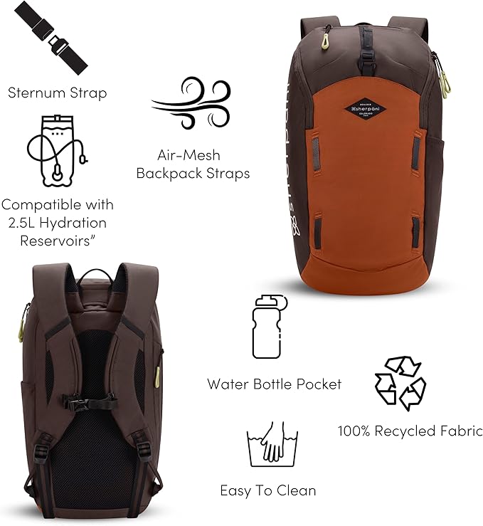 Sherpani Switch 15L Lightweight Travel Hiking Backpack Hydration Backpack Backpack Purse for Women Daypack for Women Fits 13 Inch Laptop (Clay)