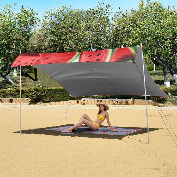 ALAZA Watermelon Summer Fruit Beach Tent Sun Shelter Portable Canopy Sunshade for Outdoor Camping Picnics Backyard Fun 10x9 ft
