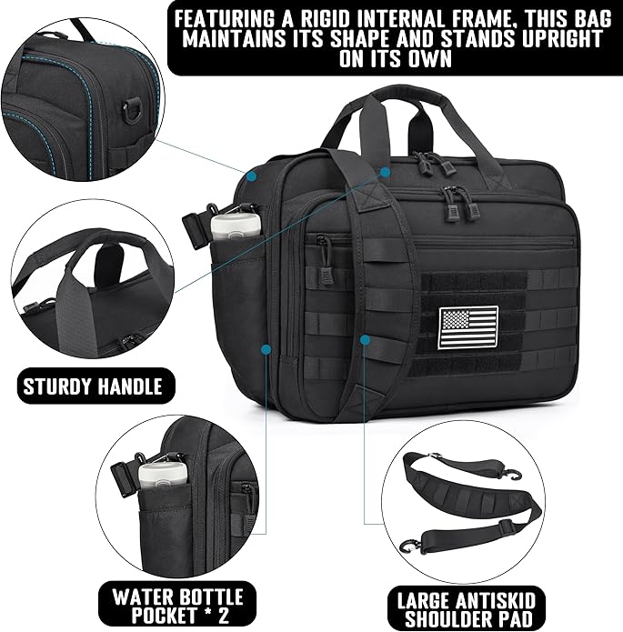 DEYACE Tactical Messenger Laptop Bag Large Military Briefcase 17.3 Inch Computer Work Office Bag for Men YKK-Zippers