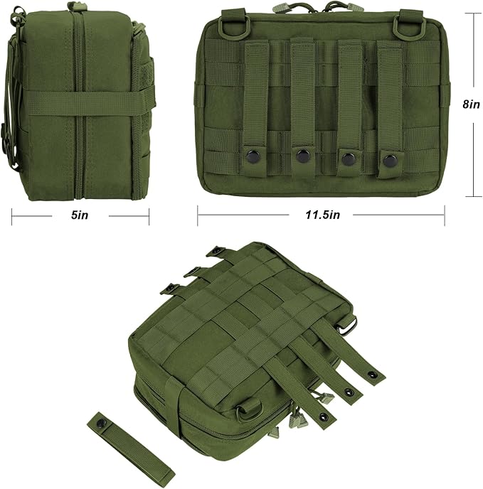 Jueachy Tactical Molle Pouch Large Admin Bag Utility Tool Pouches Molle Attachment EDC Pouches Expandable Molle Accessories Organizer Medical Pocket U.S.A Patch Included