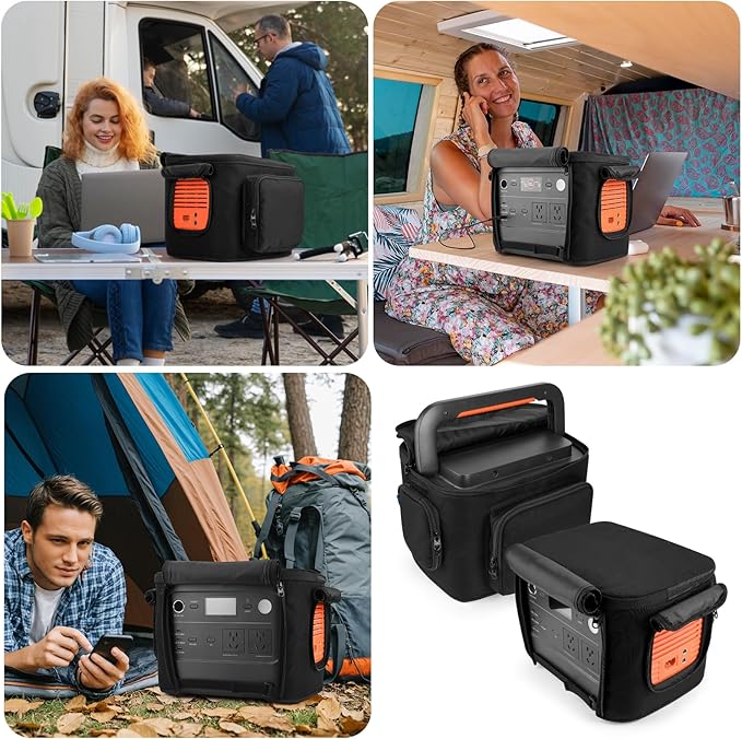 Xxerciz Protective Cover Compatible with Jackery Explorer 1000 v2 Portable Power Station Cover with Multiple Zipper Pockets Waterproof Dustproof Generator Protector for Outdoor