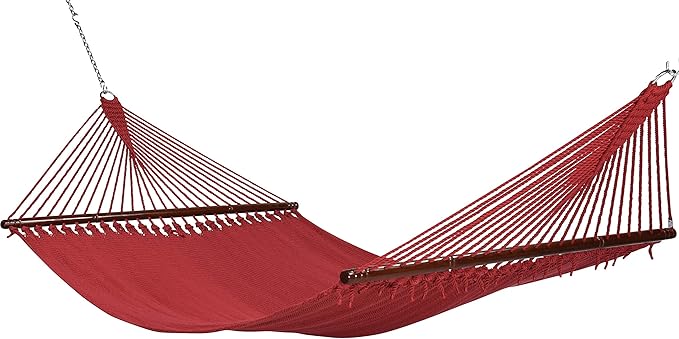 Jumbo Caribbean Hammock and Metal Tribeam Stand (RED)