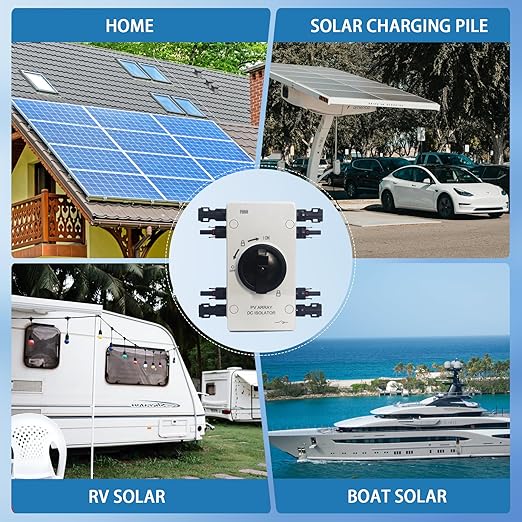IP66 Waterproof Solar PV DC Quick Disconnect Switch 1000V 64A Solar Panel Disconnect Switch with Connector for Off/On-Grid Systems RV &amp Boats
