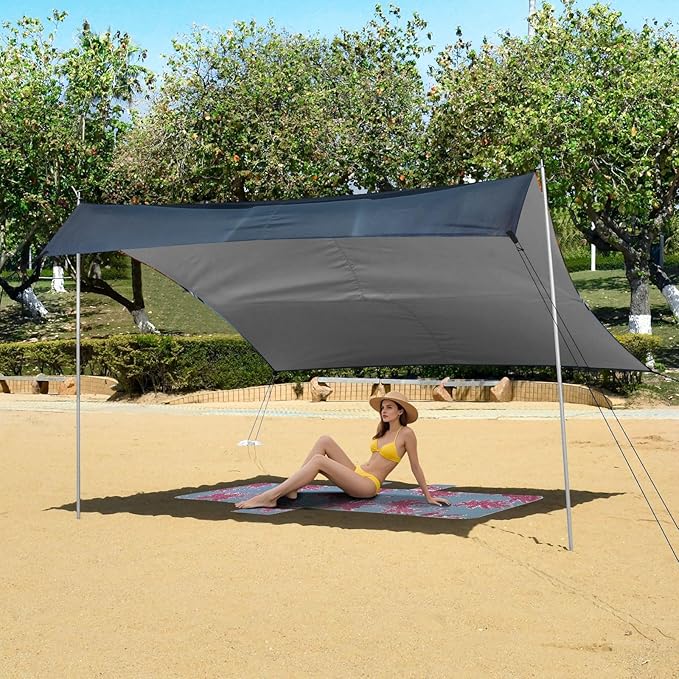 Car Window Outside Fall Landscape Beach Tent Sun Shelter Set UPF50+ UV Protection 10.5 x 9.19 FT Camping Shade Canopy with Sandbags Sand Anchors Carrying Bag and Others
