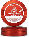 Metal Can | Metal Container for Pouches | Aluminum Used Pouch Storage Tin | Airtight O-Ring Moisture Odor Proof EDC Pocket Tin | Don't Tread On Me Edition (Red)