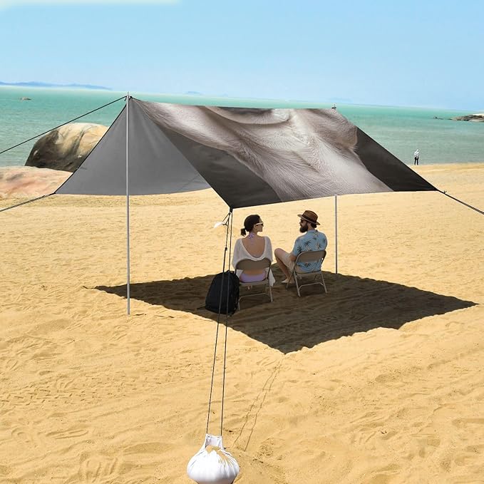ALAZA Pug Dog Show Its Body Beach Tent Sun Shelter Portable Canopy Sunshade for Outdoor Camping Picnics Backyard Fun 10x9 ft