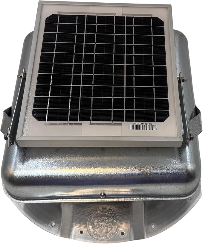 Mega RoofBlaster Adjustable for 3.5” Ribbed Conex Shipping Containers (Galvanized) | Solar Roof Vent | Solar Roof Fan | Shipping Container Exhaust Fan | Get rid of hot air with The Sun's Power