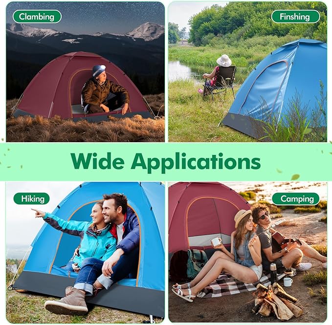 Woanger 10/16 Pack Bulk 2 Person Camping Tents for Homeless Lightweight Tent with Rain Fly and Carrying Bag Waterproof Windproof Setup Pop Up for Camping Backpacking Donation