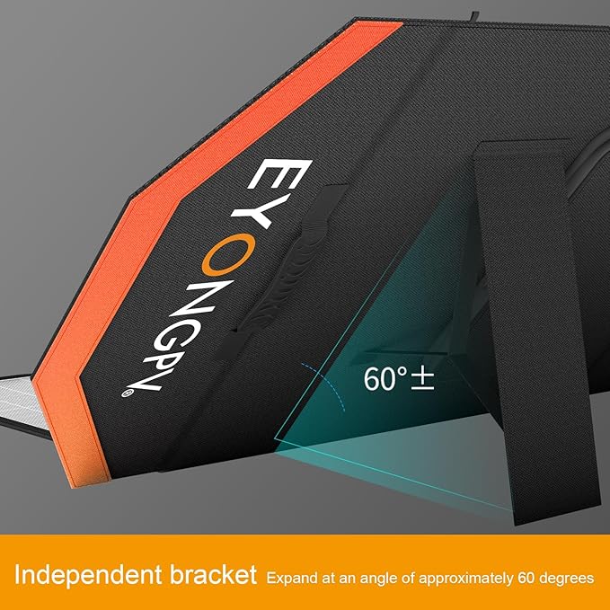 EYONGPV 400W Portable Solar Panel 26% HPBC Cells Foldable Solar Charger 15ft (4.5m) Cable 30A Anderson Output IP65 Waterproof for RV Camping for EcoFlow Anker Jackery Bluetti Power Station