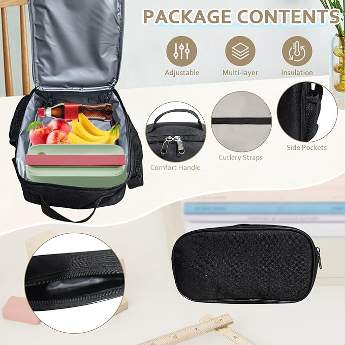 Backpack for Boys 3 in 1 Set 19 Inch 55L Bookbag with Insulated Lunch Box Pencil Case Molle School Backpack for Kids Teens Outdoor Hiking Trekking Camping Travel for Elementary Middle High School