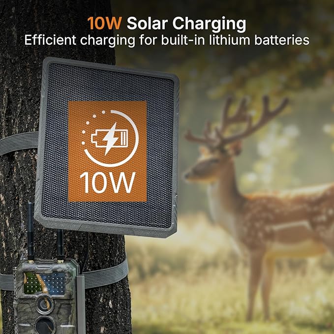 GardePro SP1000 Solar Panel for Trail Cameras 10W High-Efficiency Solar Charger for E6 2.0 Pro E8 2.0 Pro R3 Pro X60 Pro Max X66 Pro &amp More