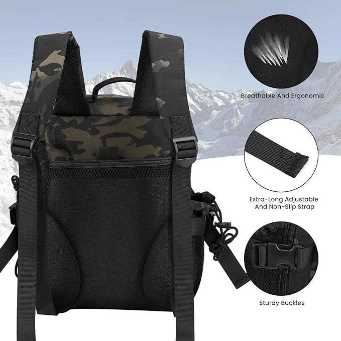 9L Mini Tactical Backpack for Men WomenSmall Military Tactical Backpack for SportGymHikingTravelCamping(Black Camo)