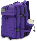 Sparklekle Military Tactical Backpack 45L 3 Day Assault Pack Waterproof Molle Hiking Rucksack for Men&ampWomen (Purple)