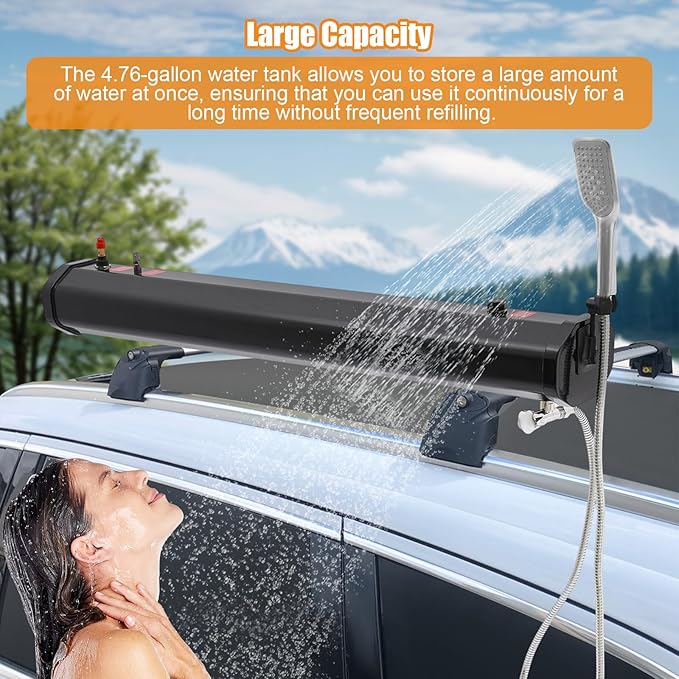4.76 Gallon Upgraded Pressurized Water Tank for Camping Shower Off Road Shower for Overlanding Portable Water Storage Mount on BumperRoof Rack Mount for VehiclesTrucksSUV