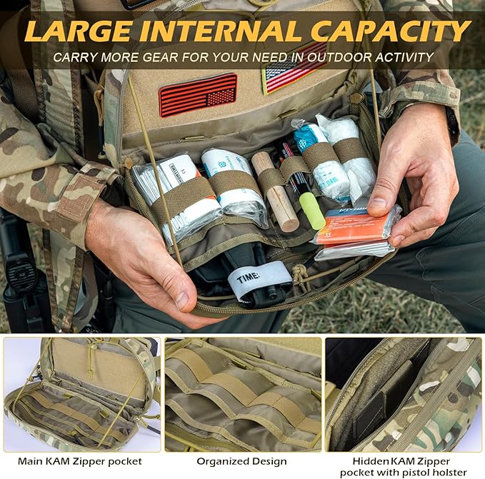 Tactical Chest Pack Bag Molle EDC Pouch Bag with CCW Compartment Adjustable Strap Workouts Fishing Hunting