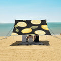 ALAZA Lemons Black Background Pattern Beach Tent Sun Shelter Portable Canopy Sunshade for Outdoor Camping Picnics Backyard Fun 10x9 ft