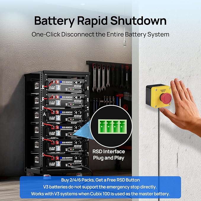 ECO-WORTHY 48V 100Ah LiFePO4 Lithium Battery w/Bluetooth | UL1973 &amp UL9540A &amp CEC Listed | 5120Wh Server Rack Battery for Solar Energy Storage Home Backup Power