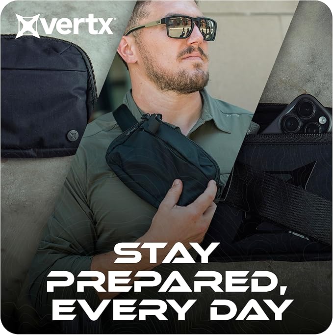Vertx Everyday Tactical Fanny Pack 2.1-100% Nylon Fanny Pack for Men and Women with CCW-Ready Design and Rapid Access Tab - Black - 2L