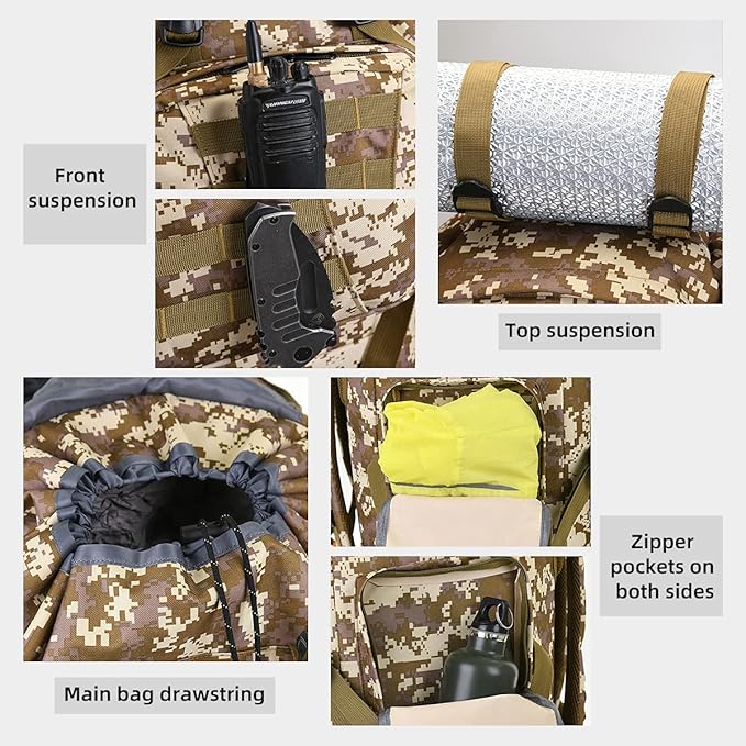 100L Camping Hiking BackpackMolle military Tactical rucksack backpackWaterproof Lightweight Hiking Backpack