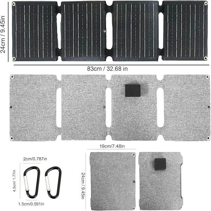 30W Portable Foldable Solar Panel 4-Fold Solar Charger with USB QC3.0 &amp DC 18V Outputs lPx4 Waterproof Solar Panel Charger for Camping Hiking Portable Source Emergency Power Outage