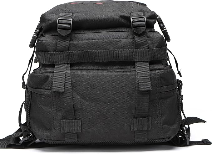 50L Tactical Military Backpack Waterproof Sturdy Bag for Hiking Camping Fishing Gym Backpack with Bottle Holder (Red Black)