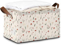 Storage Bin with Handles Little Mushroom Flower Collapsible Laundry Baskets for Books Laundry - Use in Nursery Closet Organizers and Storage Blanket Basket