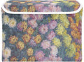 Storage Bins With Lid Stackable Fabric Closet Organizer Clothing Storage Large Boxes For Closet Shelves Bedroom Chrysanthemums Flower Monet