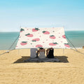ALAZA Pink Polka Dot Strawberry Pattern Beach Tent Sun Shelter Portable Canopy Sunshade for Outdoor Camping Picnics Backyard Fun 10x9 ft