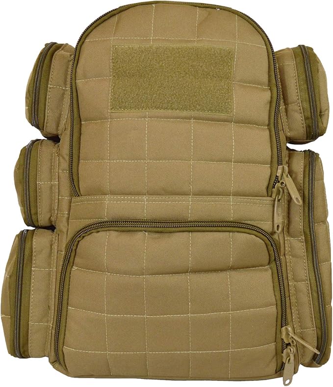 Explorer Tactical Heavy Duty Range Backpack with Adjustable Compartments R4 Coyote Tan