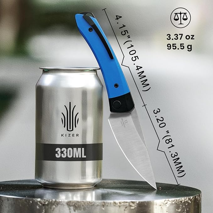 Kizer Mini Momo EDC Pocket Knife 3.2” 154CM Blade Pocket Folding Knife with Aluminum Handle Front Flipper EDC knife with Pocket Clip for Men Women Camping Hunting Survival Knives V3663C1 (154CM Bla
