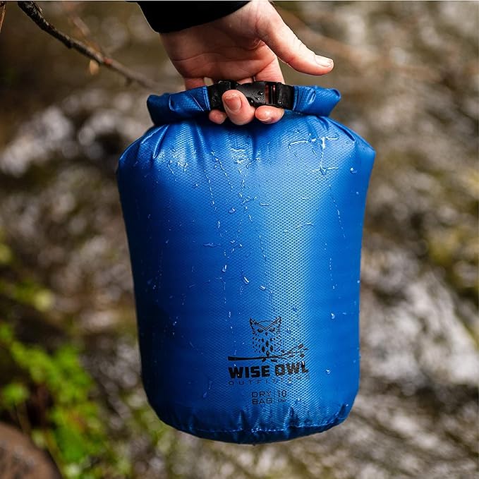 Wise Owl Outfitters Waterproof Dry Bag 3-Pack – Lightweight &amp Airtight 5L/10L/20L Small &amp Large Dry Bags for Kayaking Beach Travel Boating Hiking