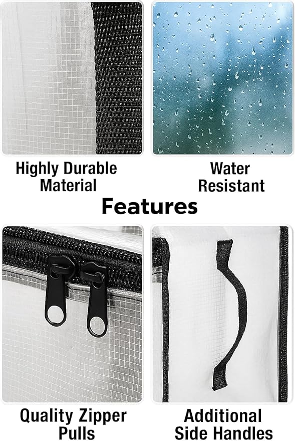 Heavy Duty Clear Tote Bag for Storage &amp Organization – Extra Large Durable Zippered Storage Bin with Reinforced Handles – for Home Travel &amp Garage Use (X-Large 6.0 Count)