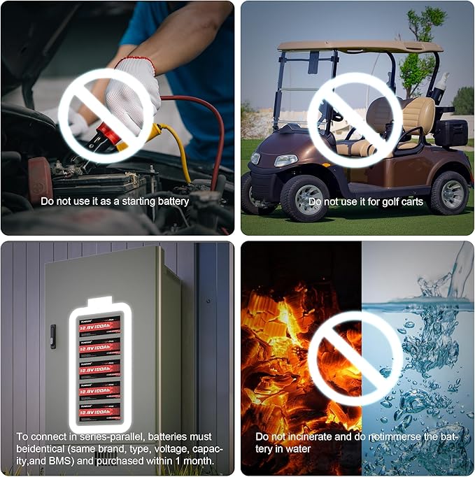 24V 100Ah LiFePO4 Lithium Battery4000+ Cycles &amp 100% DODBuilt-in 100A BMS25.6V High Energy DensityPerfect for RV Solar Off-Grid Camping Home Backup