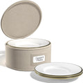 Sorbus China Storage Containers – Dinnerware Organizer for Salad Plates with Lid (Holds Service for 12) with Felt Protectors – 8.5 x 5.5