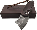 ALBATROSS Premium EDC Mini Damascus Folding Pocket Knife - 2 Blade Genuine Sandalwood Handle Liner Lock Everyday Carry for Camping Hunting Outdoor Adventures Great Gift for Men - HGDK002